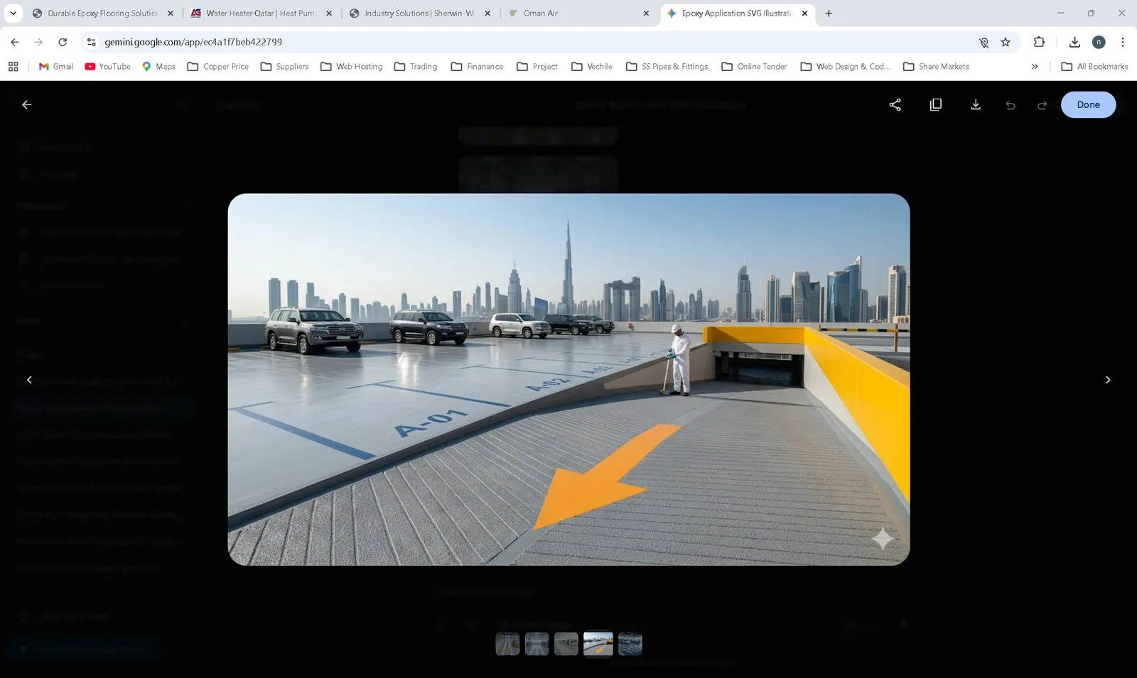 Car park epoxy deck coating — Dubai mall basement