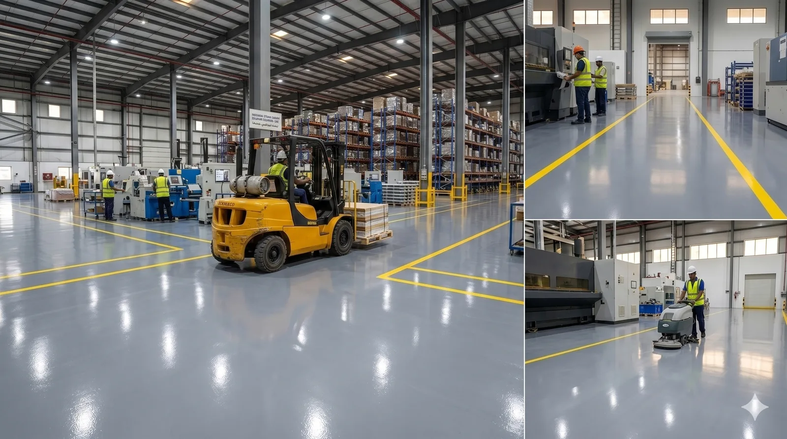 Industrial epoxy flooring in a Gulf warehouse — Epoxy Masters